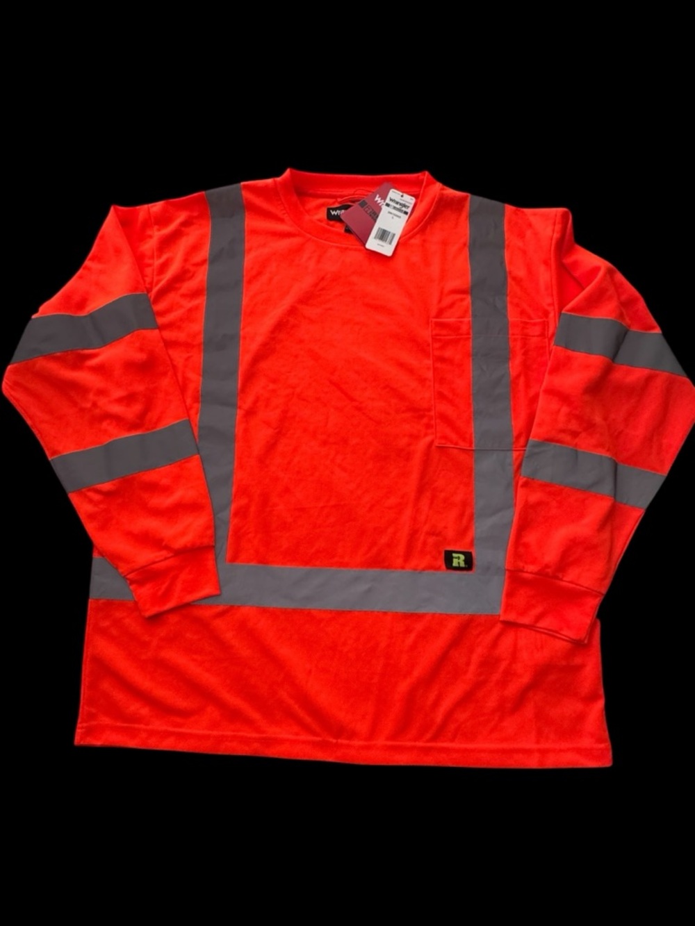 New men’s High-Visibility Long Sleeve Safety Shirt - Neon Orange large